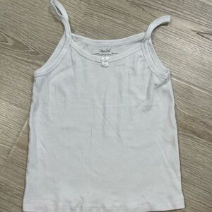 White Tank Top with Bow Detail